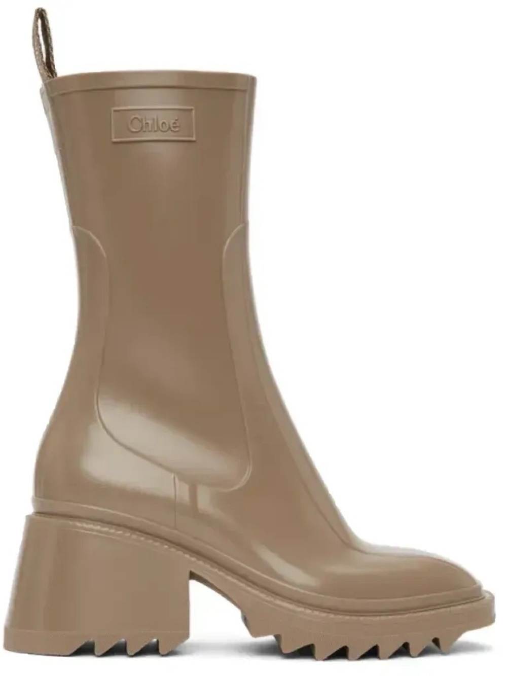 Chloé Betty Rain Boot in Taupe, Lug Sole
